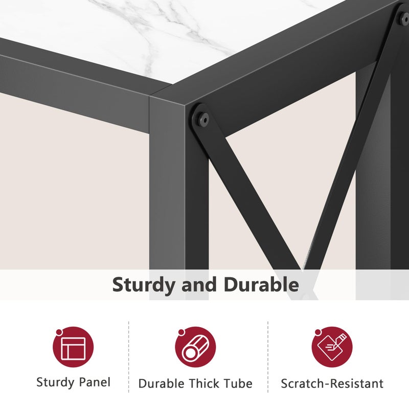 Tajsoon Console Table 41.8â€, 2-Tier Entryway Table, Narrow Sofa Table with Shelves, Entrance Table for Hallway, Entryway, Living Room, Foyer, Corridor, Office, Black & White - Image 5
