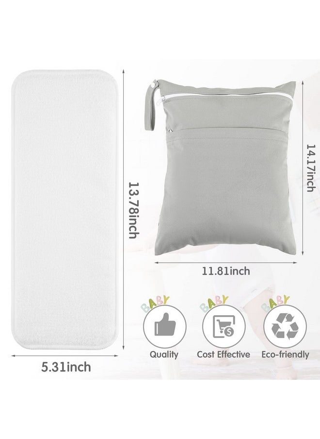 Reginary 24 Pack Cloth Diaper Inserts Reusable Newborn 3 Layer Absorbent Breathable Cloth Diaper Inserts Overnight Microfiber Nappy Liners with an Extra Bag  - Image 1