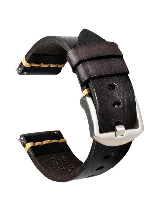 For 22mm Huawei Gt3 Watch Handmade Leather Strap Italian Vegetable Tanned Leather Samsung Cowhide Watch Strap - Image 1