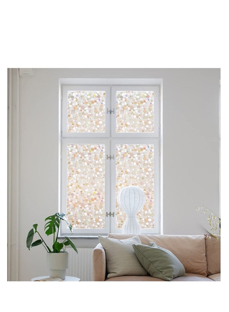 Captaintech Window Privacy Film, 3D Decorative Static Cling Window Privacy Film No Glue Removable Home Office Film Anti UV Window Cling Decorative 44.5 x 200cm - Image 5