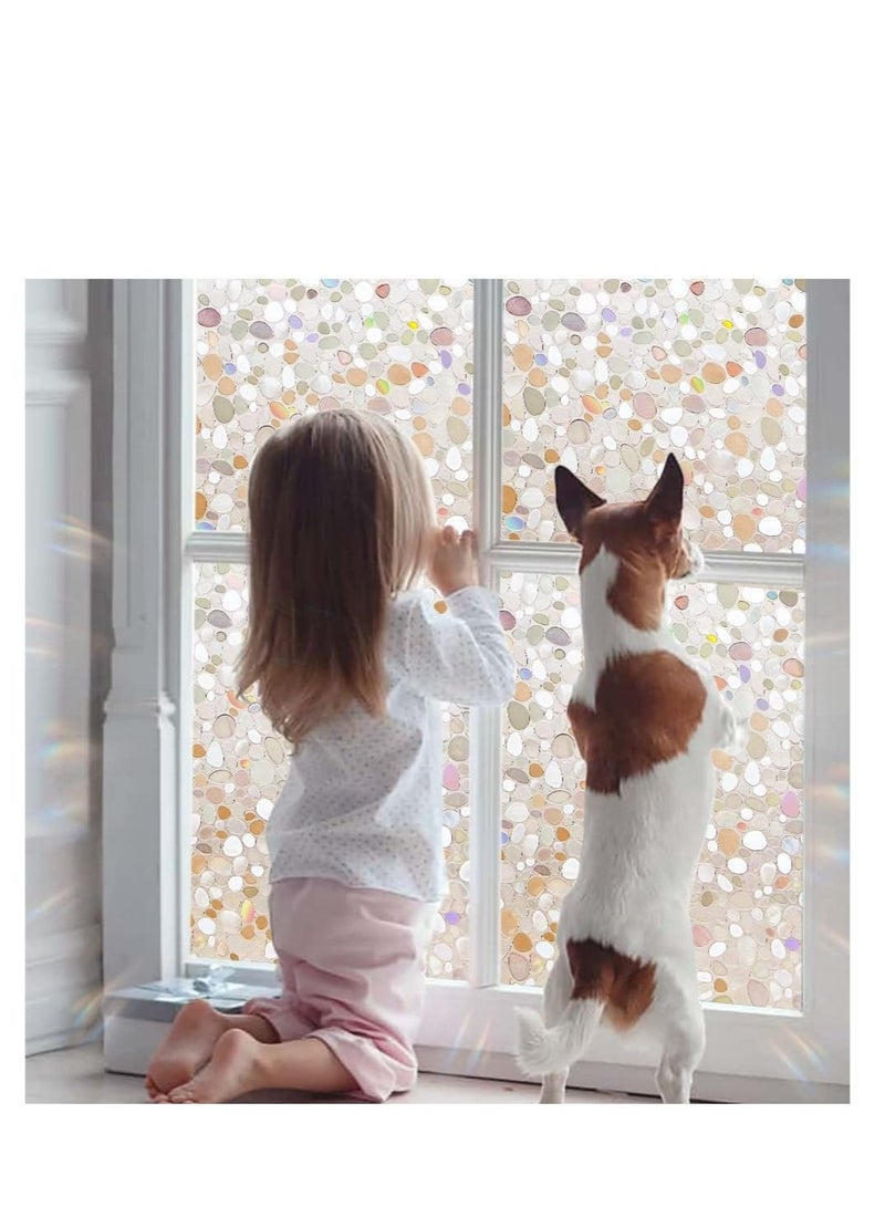 Captaintech Window Privacy Film, 3D Decorative Static Cling Window Privacy Film No Glue Removable Home Office Film Anti UV Window Cling Decorative 44.5 x 200cm - Image 2