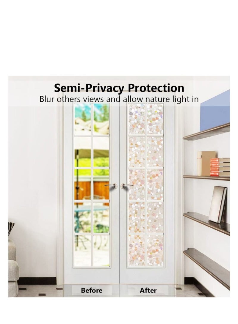 Captaintech Window Privacy Film, 3D Decorative Static Cling Window Privacy Film No Glue Removable Home Office Film Anti UV Window Cling Decorative 44.5 x 200cm - Image 3