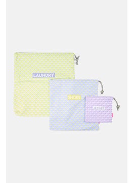 3 Pieces Travel Packing Organizer Bag Set, Purple