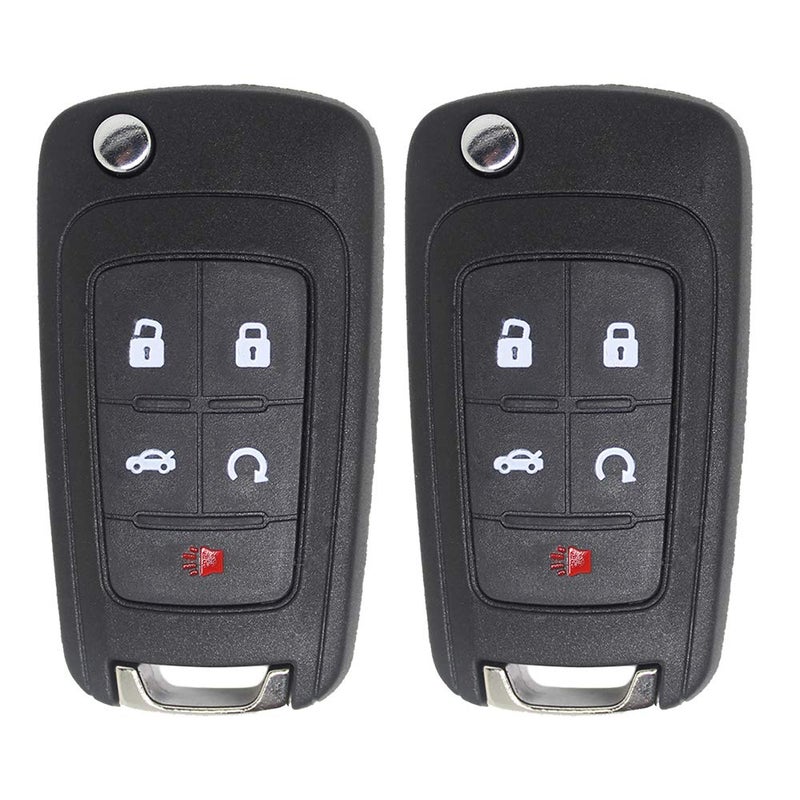 Keyless2Go Replacement for New Keyless Remote 5 Button Flip Car Key Fob for Vehicles That Use FCC OHT01060512 (2 Pack) - Image 1