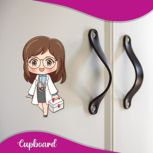 Bhai Please Doctor Female Woman Wooden Fridge Magnet (Pack of 1) | Character Magnets | 3 inches| Womens Day Gift, Gift for Wife, Mother, Daughter, Sister, Colleagues - Image 2