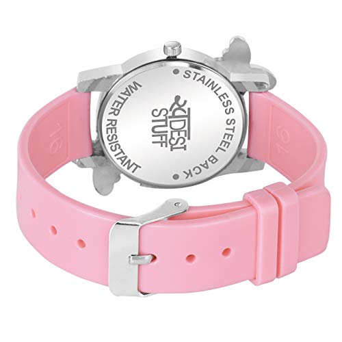 SWADESI STUFF Analog White Dial Diamond Studded Pink Butterfly Plastic Watch for Girls & Women - Image 4