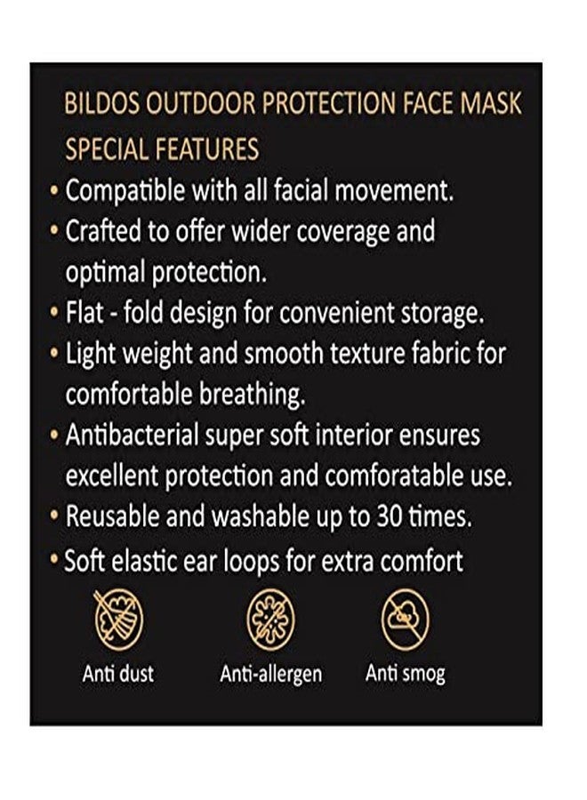 Bildos Cotton Reusable Face Mask With Adjustable Ear Loop (Multicolour, Without Valve, Pack of 6) for Unisex - Image 3