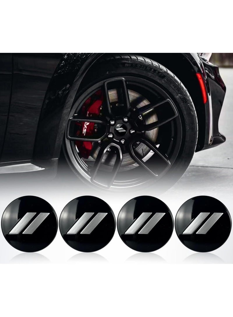 INSIJAM 4 Pack Car Tyre Valve Stem Cap Wheel Center Cap Covers compatible with Dodge Charger Challenger Durango Dart 63mm Hub Cap Emblem Badge ABS Plastic - Image 1