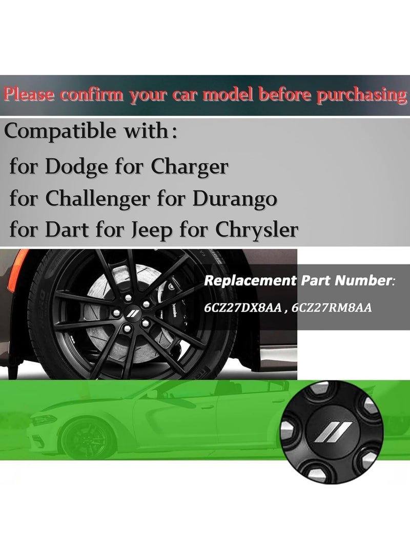 INSIJAM 4 Pack Car Tyre Valve Stem Cap Wheel Center Cap Covers compatible with Dodge Charger Challenger Durango Dart 63mm Hub Cap Emblem Badge ABS Plastic - Image 4