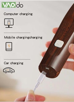 VAOdo Portable Milk Frother Handheld Maker for Coffee USB Mini Mixer Foam Coffee Maker Electric Mixer for Egg Milk Dark Wood One Piece  - Image 5