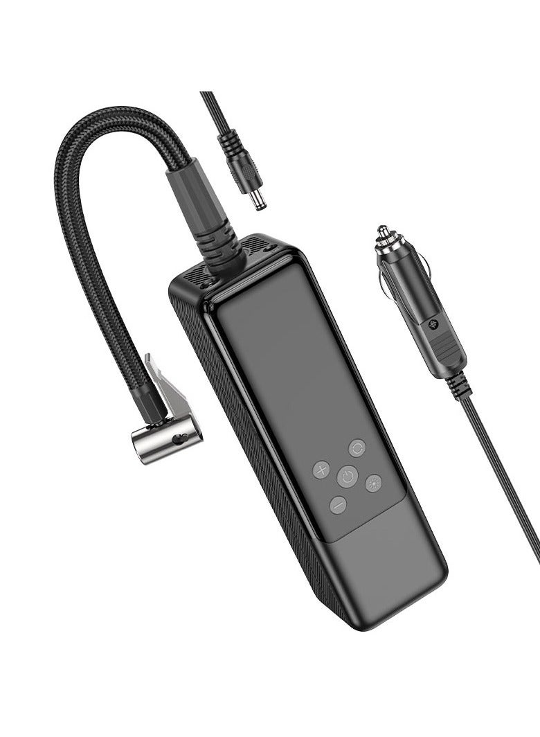 هوكو منفاخ إطارات رقمي محمول - مضخة هواء ذكية ١٢ فولت مع شاشة LED ومصباح يدوي للسيارة والدراجة النارية والكرات - Image 5