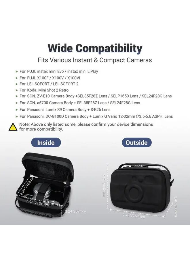 Black Camera Case for Fujifilm Instax Mini Evo LiPlay X100F X100V X100VI Compact Cameras - Image 3