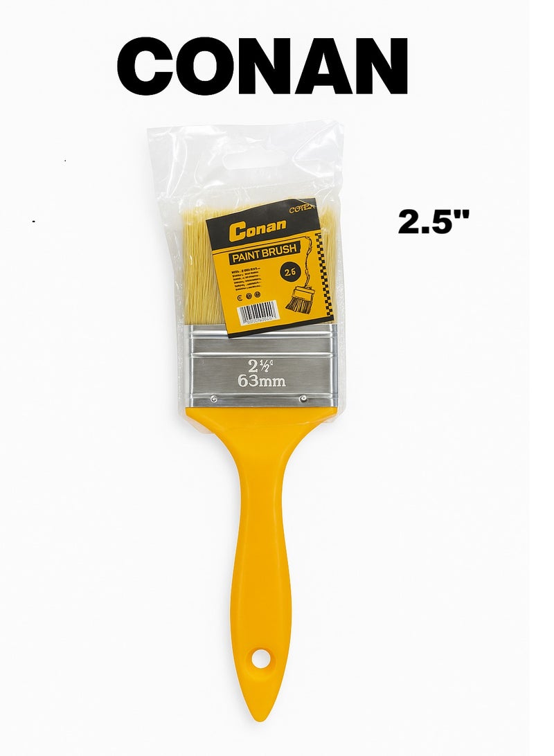 Conan 6-Piece Paint Brush Set by Conan — 1″, 1.5″, 2″, 2.5″, 3″ & 4″ (25–38–50–63–75–100 mm) | High-density synthetic bristles, anti-rust ferrule & comfort grips | Models: COP0501, COP0515, COP0502, COP0525, COP0503, COP0504 - Image 4