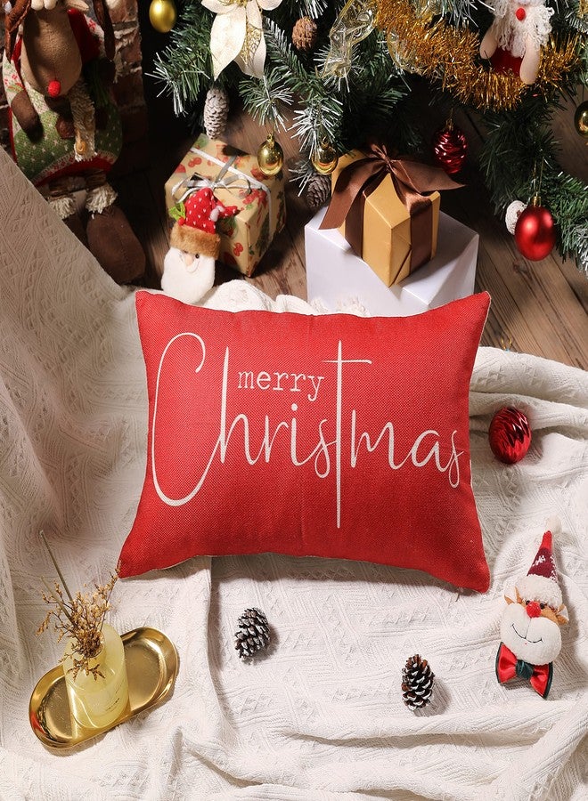 DFXSZ Christmas Throw Pillow Covers 12x20 Inch Set of 2 Merry Christmas Farmhouse Decorations Believe Holiday Decor Throw Cushion Case for Home Couch - Image 4