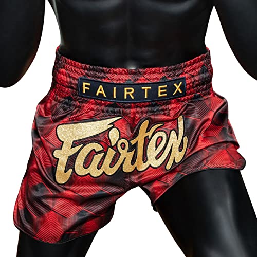 Fairtex Slim Cut Muay Thai Boxing Shorts BS1919 Stealth Red Medium - Image 3