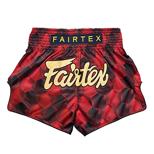 Fairtex Slim Cut Muay Thai Boxing Shorts BS1919 Stealth Red Medium - Image 1