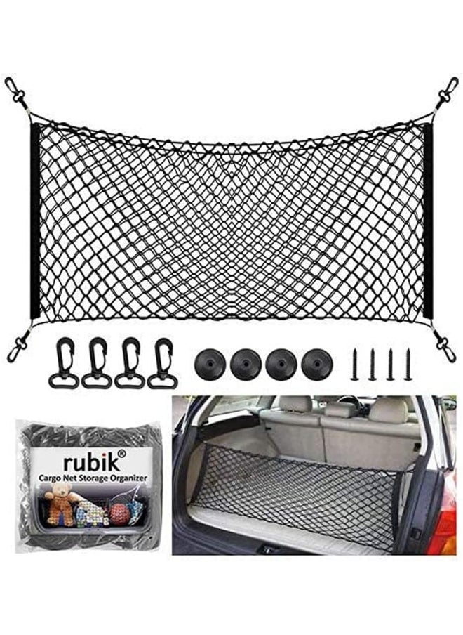 Rubik Rubik Car SUV Trunk Cargo Net Storage Organizer Wall (110x50cm) Fit For Nissan Patrol Armada Pathfinder Kicks Juke Murano Rogue Xterra  - Image 1