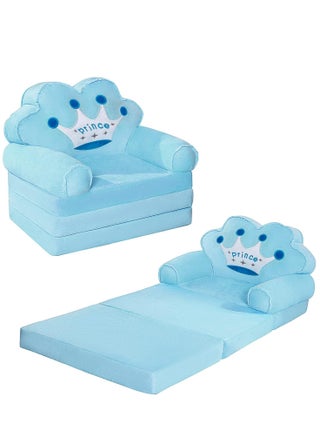 Foldable Toddler Sofa, Kids Couch with Removable Cover, Toddler Couch Bed for Bedroom (Blue) - pzsku/Z4EFDB214471FC382761CZ/45/_/1709519578/bc222d22-3263-4689-ae54-7e3df0a56a0a