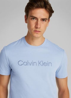 CALVIN KLEIN Textured Embroidery Logo T-Shirt  - Image 3