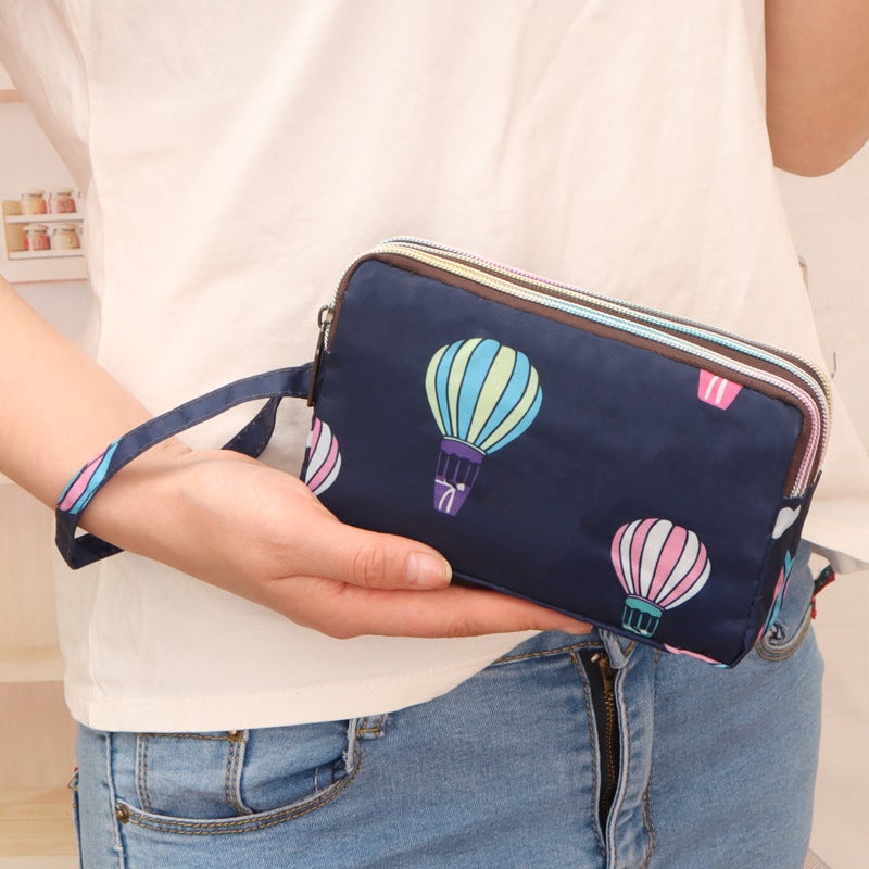 6Inch Waterproof Phone Bag Three-Layer Separation Long Wallet Wrist Bag Fabric Coin Purse Women'S Bag Waterproof Upgrade - Image 1