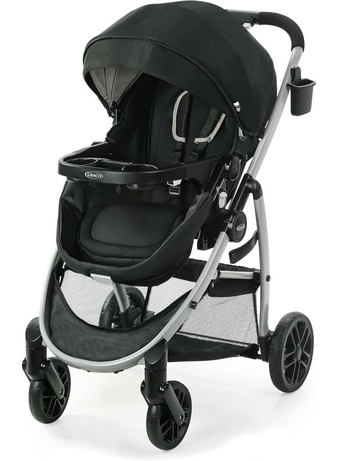 Graco Modes Pramette Stroller, Baby Stroller with True Pram Mode, Reversible Seat, One Hand Fold, Extra Storage, Child Tray, Pierce - Image 1