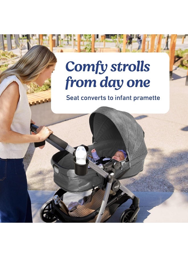 Graco Modes Pramette Stroller, Baby Stroller with True Pram Mode, Reversible Seat, One Hand Fold, Extra Storage, Child Tray, Pierce - Image 3