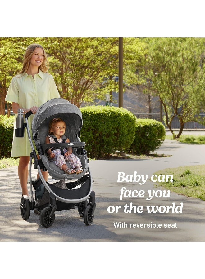 Graco Modes Pramette Stroller, Baby Stroller with True Pram Mode, Reversible Seat, One Hand Fold, Extra Storage, Child Tray, Pierce - Image 4