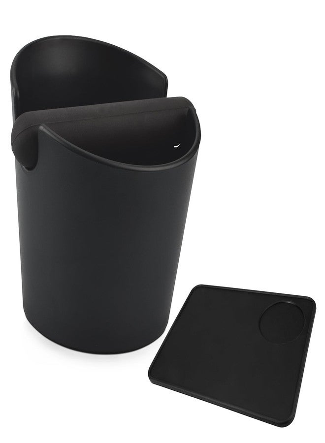 HOMEE Coffee Knock Box with Silicone Coffee Tamper Mat, 4.8 Inch Shock-Absorbent Durable Barista Style Knock Box With Removable Knock Bar and Non-Slip Base, Equipped Anti-Slip Espresso Tamper Mat - Image 1