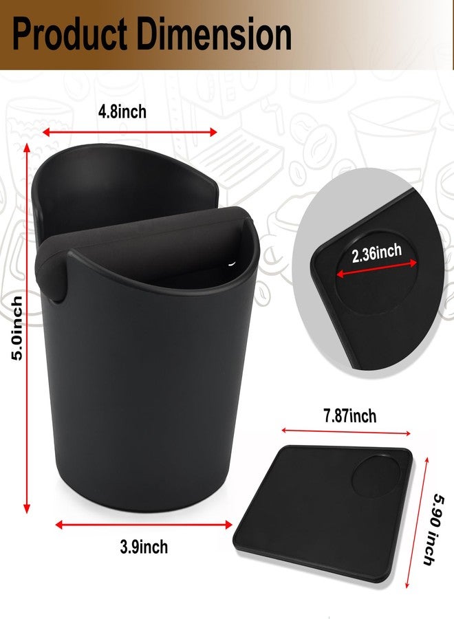 HOMEE Coffee Knock Box with Silicone Coffee Tamper Mat, 4.8 Inch Shock-Absorbent Durable Barista Style Knock Box With Removable Knock Bar and Non-Slip Base, Equipped Anti-Slip Espresso Tamper Mat - Image 2