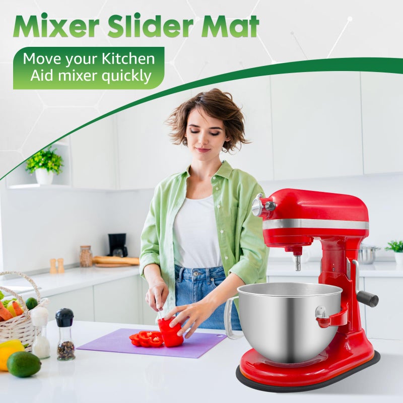 JAYOBGO Mixer Sliding Mat for Kitchen Aid - Kitchen Counter Appliance Slider Mat Mixer Attachment for Kitchenaid 5-8 Qt Bowl Lift Stand Mixer, Mover Slider Pad Mixer Countertop Accessories Black - Image 5