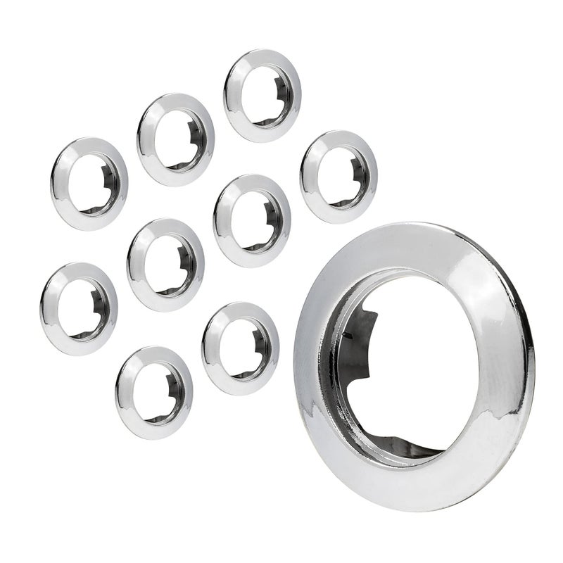 ONLINE LED STORE TRUE MODS 10pc 3/4 inch Round Marker Light Chrome Bezel [Compatible Model: SIL1010 and SIL1013] [Snap-On Install] for Truck Trailer Marker Lights Turn Signals Brake Lights - Image 1