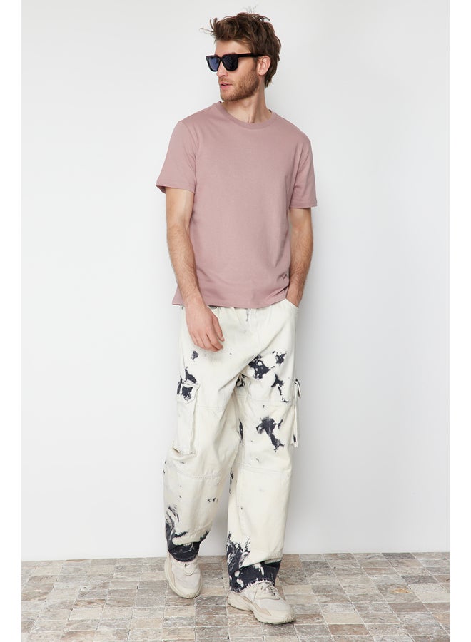 Pale Pink Slim/Narrow Fit 100% Cotton Basic T-Shirt TMNSS19BO0001