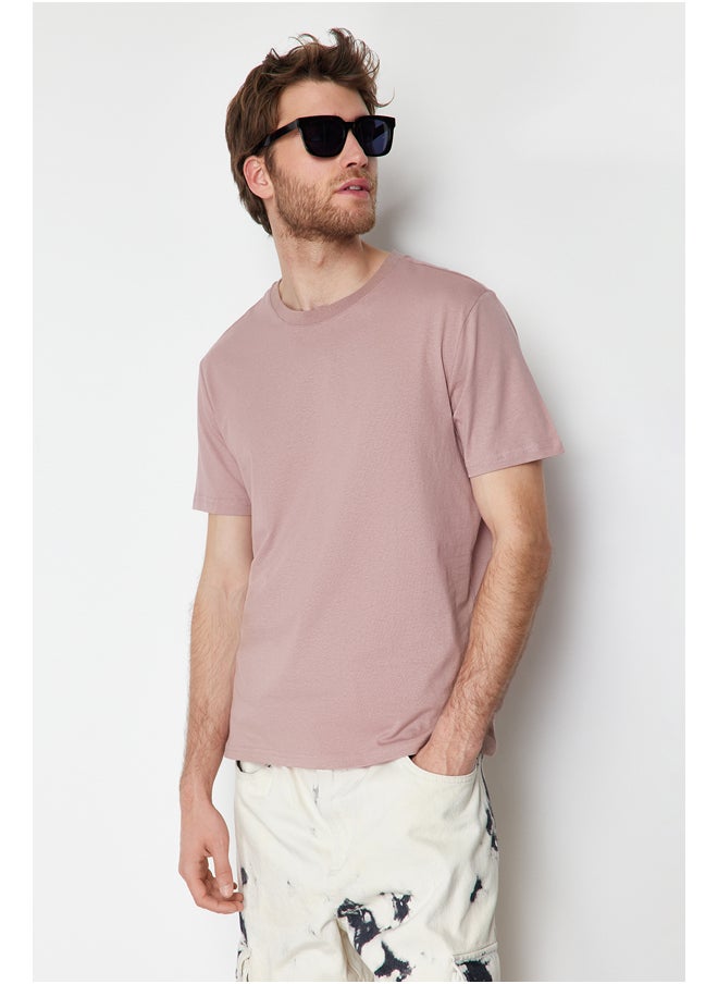 Pale Pink Slim/Narrow Fit 100% Cotton Basic T-Shirt TMNSS19BO0001 - pzsku/Z4EFDFA37BDB6E40DBC03Z/45/_/1730941481/5f604aef-416e-4bc4-a80a-e100fe99eb83