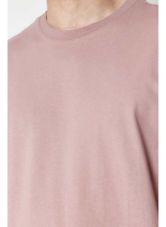 Pale Pink Slim/Narrow Fit 100% Cotton Basic T-Shirt TMNSS19BO0001