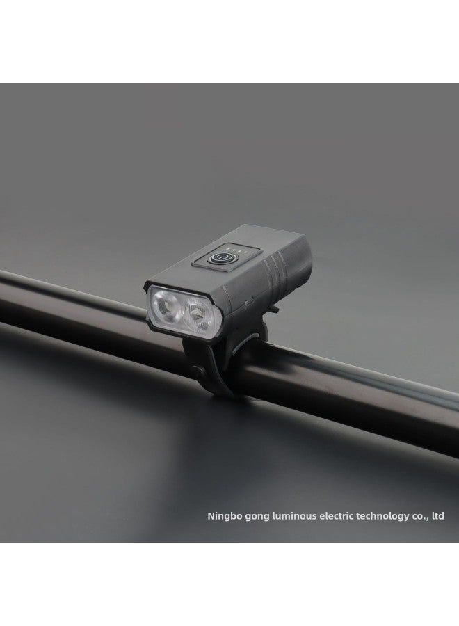 Loquat Double-lamp Outdoor Riding Sports Car Lamp Floodlight Spotlight Portable USB Rechargeable Bicycle Lamp-Color:Double Light Bicycle Light 【light + Color Box + Data Cable】 - Image 2