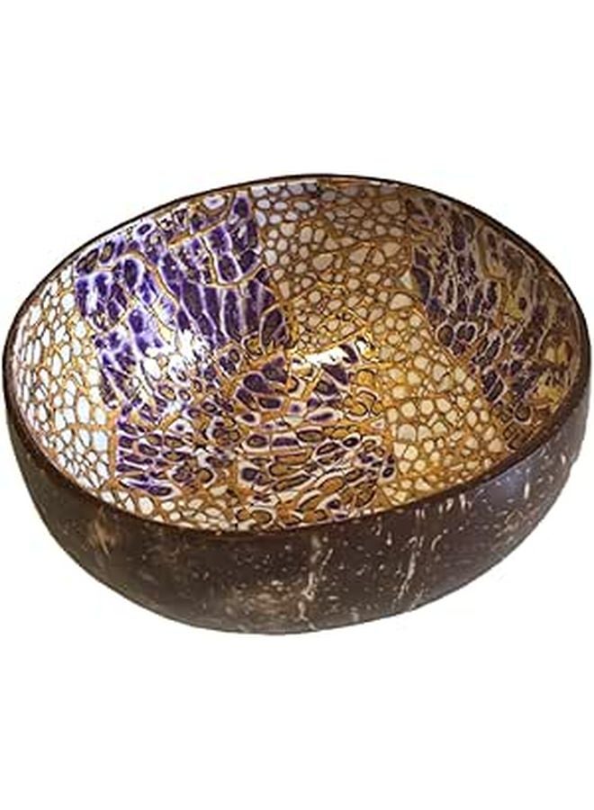 Natural Coconut Shell Bowl For Salad Snack Storage Home Kitchen Decor Random Color - Image 1