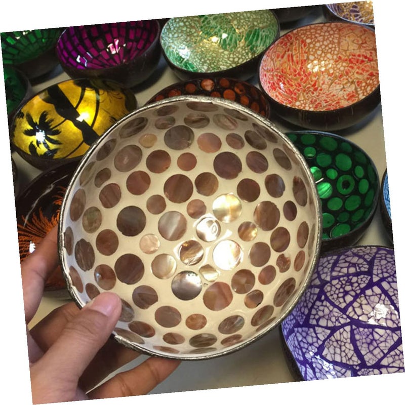 Natural Coconut Shell Bowl For Salad Snack Storage Home Kitchen Decor Random Color - Image 5