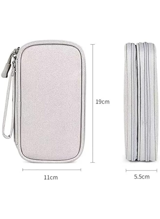 Portable Electronic Organizer Cable Bag Small Procase Travel Tech Case Hard Drive Accessories Storage Carrying Cases Soft Carrying Pouch For Cord Charger Earphone Flash Drive Usb Sd Card Pink - Image 2