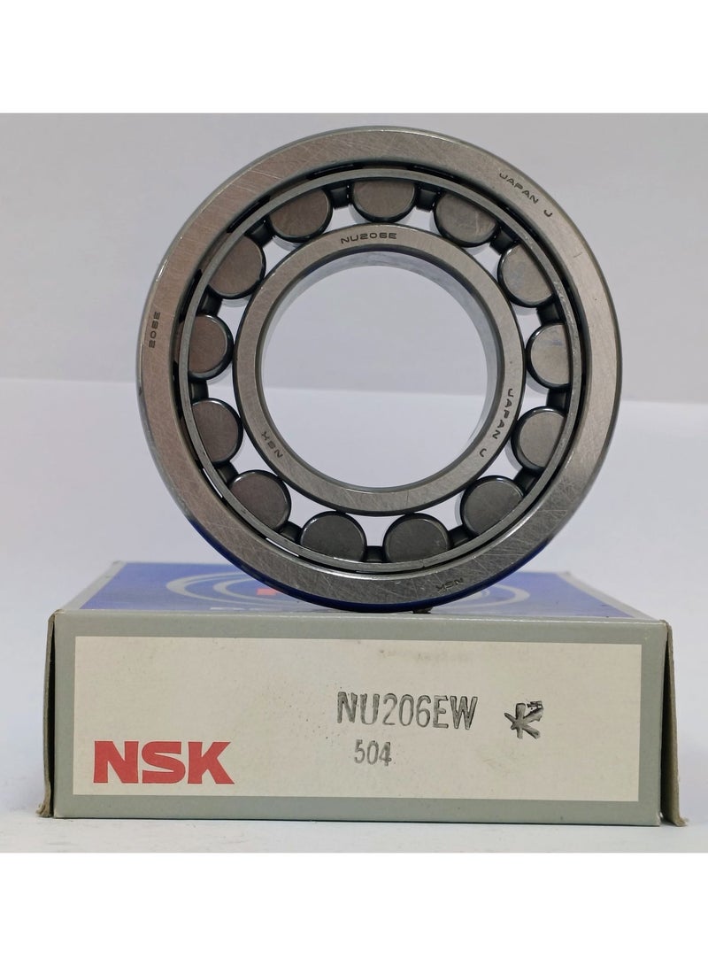 NSK رمان بلي أصلي  بكرات أسطوانية NSK NU 206 EW - سلسلة 200 نوع عائم - سعة تحميل عالية - مقاس 30x62x16 ملم - أصلي صنع في اليابان - Image 1