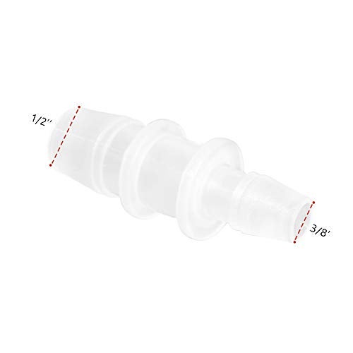 JoyTube Plastic Hose Barb Reducer Pipe Fittings, 1/2" to 3/8" Hose ID Connectors Joint Splicer Mender Adapter Union Boat Water Air Aquarium O2 Fuel (Pack of 3) - Image 2