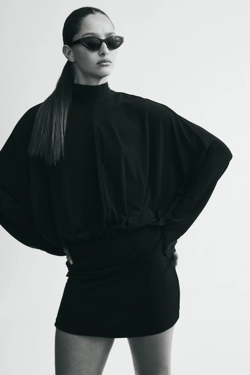 H&M  Batwing-sleeved tie-detail dress for Women | Best Price UAE