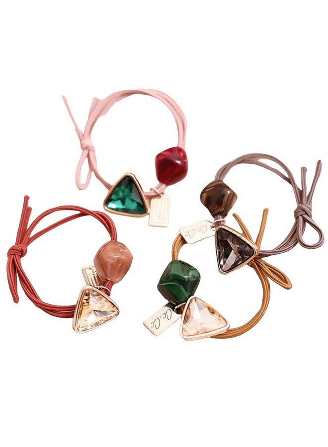 APSAMBR APSAMBR- 5 Pcs Pearl Hair Ties with Beads Elastic Bracelet Ponytail Holder Korean Hair Accessories for Women and Girls (Hollow out) - Image 1