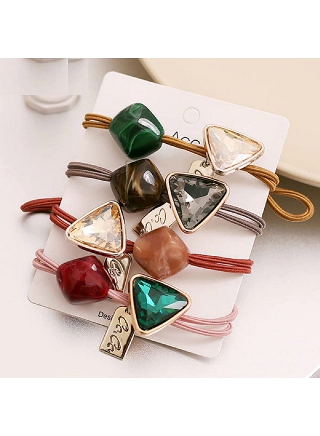 APSAMBR APSAMBR- 5 Pcs Pearl Hair Ties with Beads Elastic Bracelet Ponytail Holder Korean Hair Accessories for Women and Girls (Hollow out) - Image 4