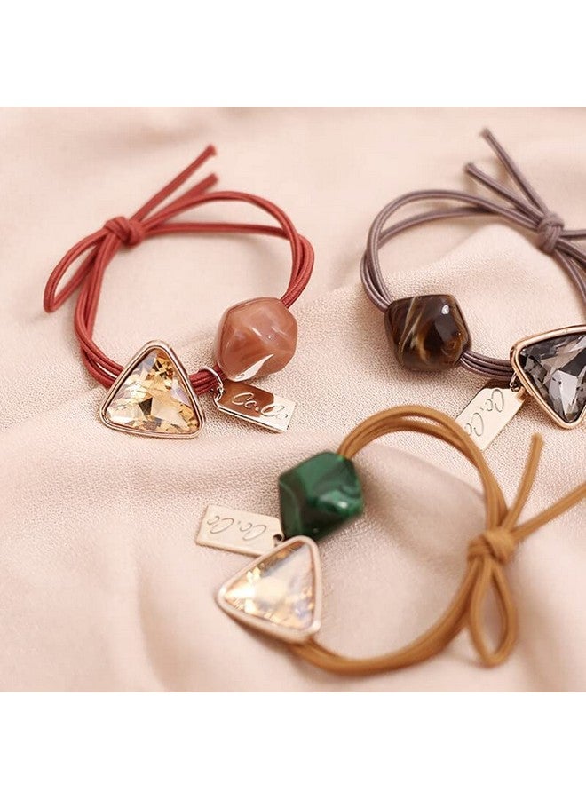 APSAMBR APSAMBR- 5 Pcs Pearl Hair Ties with Beads Elastic Bracelet Ponytail Holder Korean Hair Accessories for Women and Girls (Hollow out) - Image 3