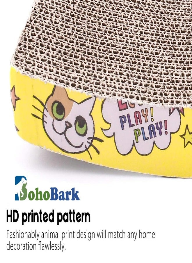 BohoBark Cat Scratch Scratching Pad, Corrugated Cat Scratcher Cardboard for Indoor Cats, Kitten for Furniture Protection, Durable Texture Design (Brown, S Shape Scratcher) - Image 5