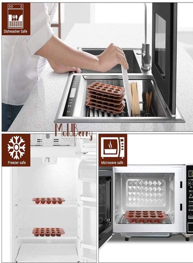 MoldBerry Silicone Chocolate Candy Molds Flexible Silicone Candy Gummy Mould Different Shapes and Patterns Baking Mold for Cake Easy to Use & Clean Pack of 6 - Image 5