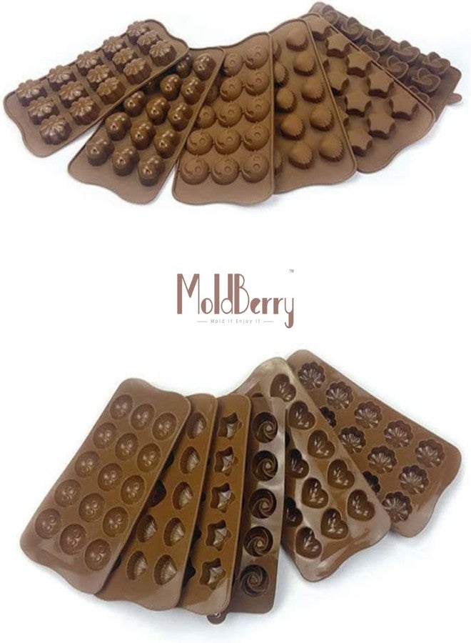 MoldBerry Silicone Chocolate Candy Molds Flexible Silicone Candy Gummy Mould Different Shapes and Patterns Baking Mold for Cake Easy to Use & Clean Pack of 6 - Image 3