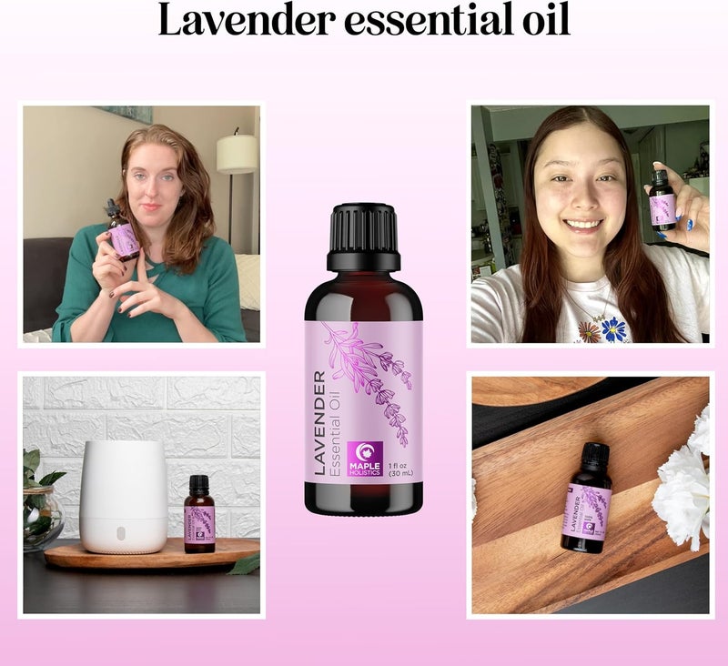 Pure Lavender Essential Oil - Lavender Oil for Hair Skin and Nails Plus Aromatherapy Diffusers Humidifiers Linens and Baths for at Home Spa Self Care - Premium Grade Non-GMO in Glass Bottle (1 Fl Oz) - Image 2