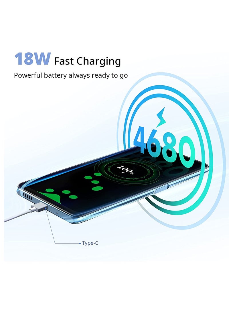 Blackview A100 Android 11 Smartphone 6.67 Inch FHD+ Infinity-O Display 128GB/6GB RAM MTK P70 Octa-Core with 18W 4680mAh Battery, 12MP AI Main Camera Dual SIM Mobile Phone-GRAPHITE GRAY