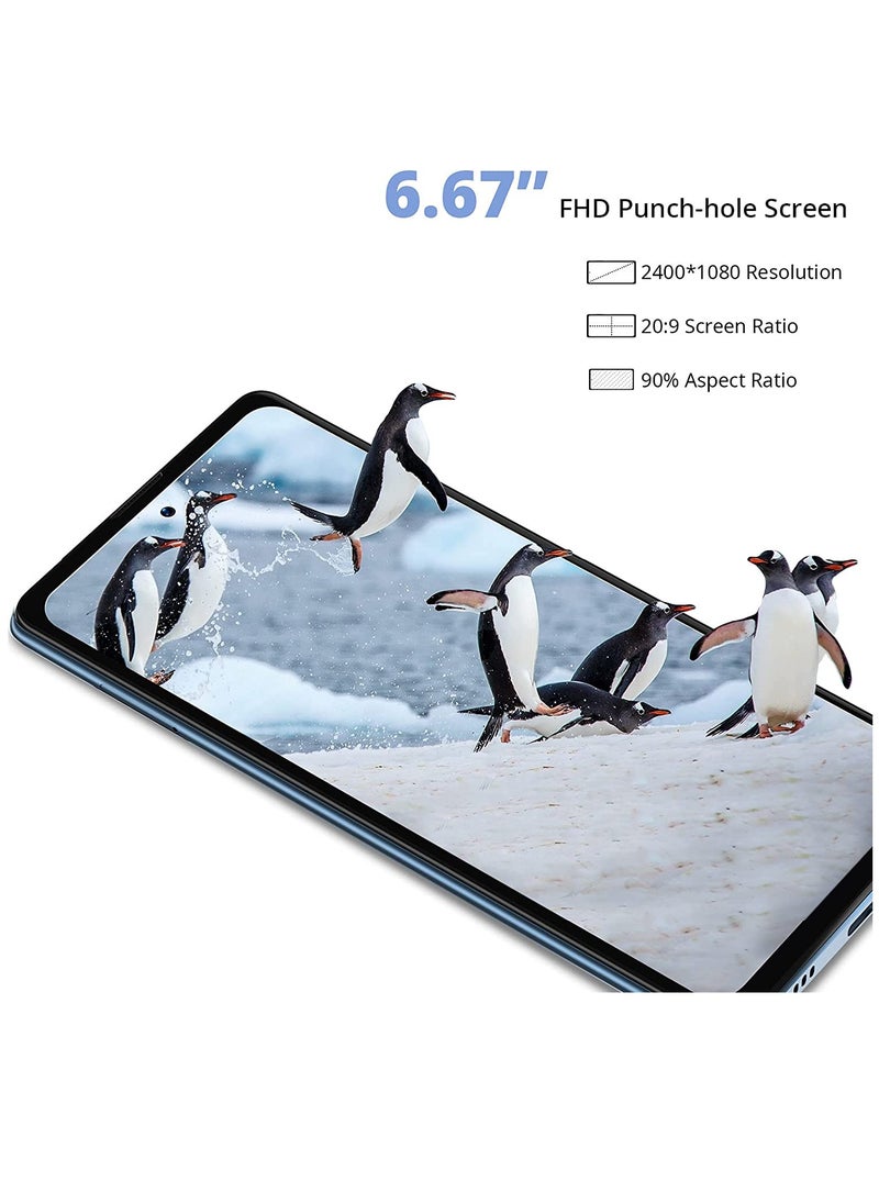 Blackview A100 Android 11 Smartphone 6.67 Inch FHD+ Infinity-O Display 128GB/6GB RAM MTK P70 Octa-Core with 18W 4680mAh Battery, 12MP AI Main Camera Dual SIM Mobile Phone-GRAPHITE GRAY
